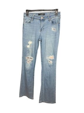 Liverpool Jeans Company Light Blue Distressed Flare Jeans with Rips